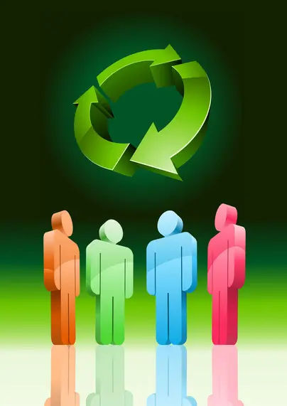 Des collaborateurs réunis autour d’un symbole de collaboration